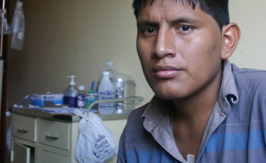 Luis Henry Robles Higinio, 19, has XDR-TB. His right lung was removed due to the extent of the disease, and he had a port implanted in his chest for his twice-daily drip of TB drugs. With the end of IV treatment just two weeks away, he's in a positive frame of mind.