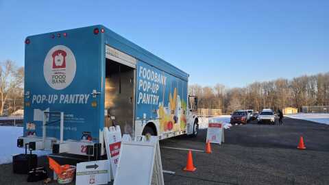 The Garrettsville branch of the Portage County District Library was host to a pop-up food pantry on Friday, Dec. 5, 2025.