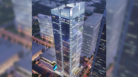 An architect's rendering of the new Duke Energy Plaza, under construction on South Tryon Street. It will become Duke's new headquarters when it opens at the end of 2022.