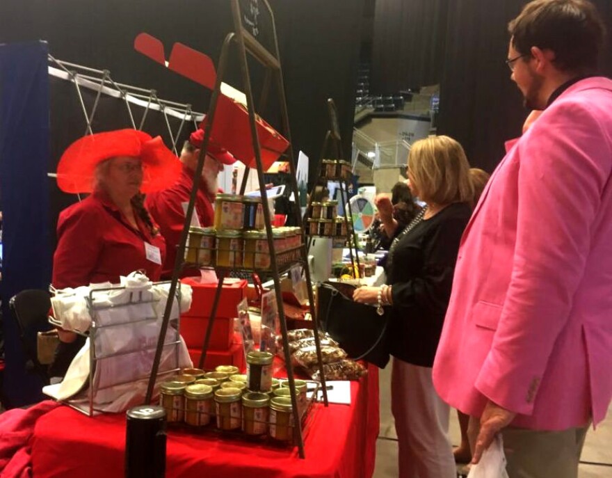 Joyce Pinson, of Friends Drift Inn Kitchen, displays jams and jellies.