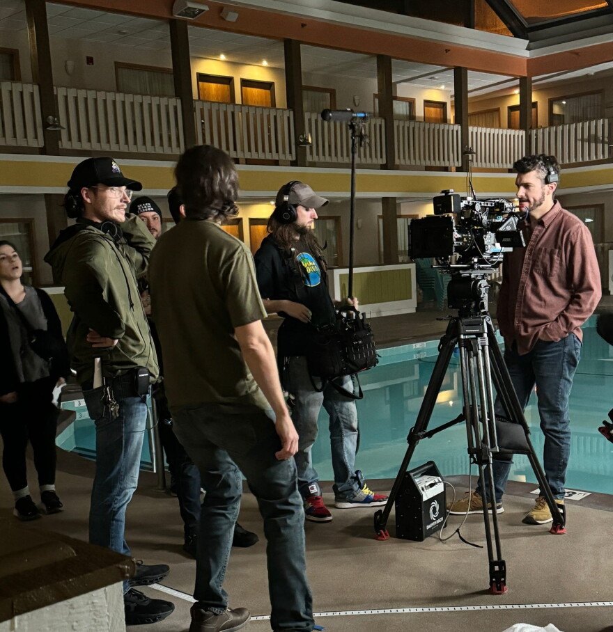 They filmed "The Pool Keeper" scene at a Best Western in Dubuque.