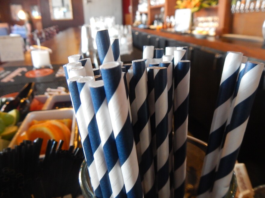 Paper straws at Duke's Seafood & Chowder in Seattle