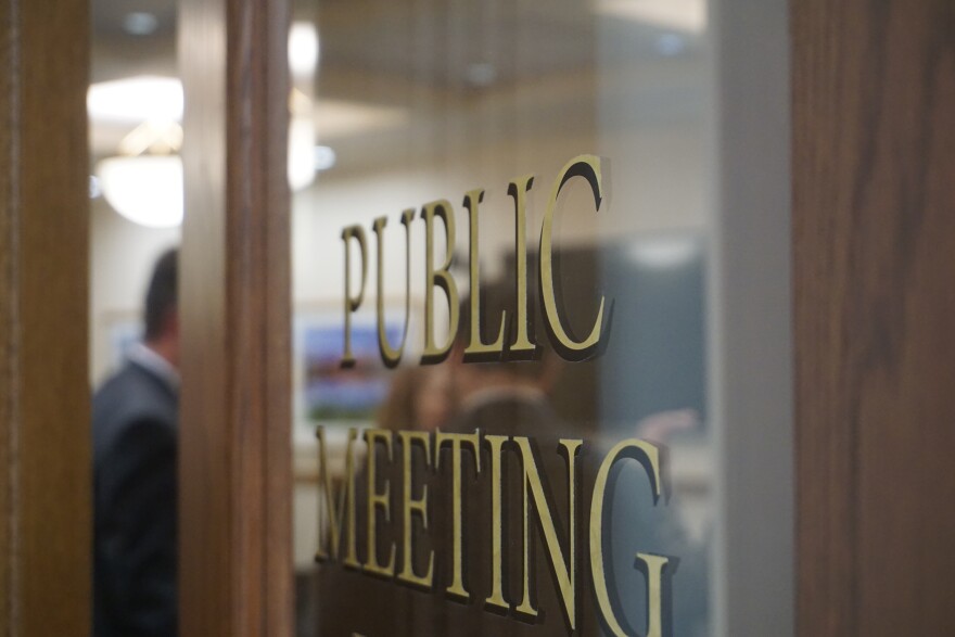 A door to a committee room in the Capitol Extension