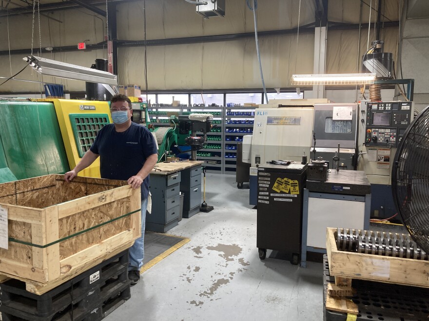 A worker in the plant as operations were ramping back to normal after the pandemic.