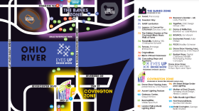 A section of the Blink map shows part of the exhibits that will be in Covington and at the Banks.