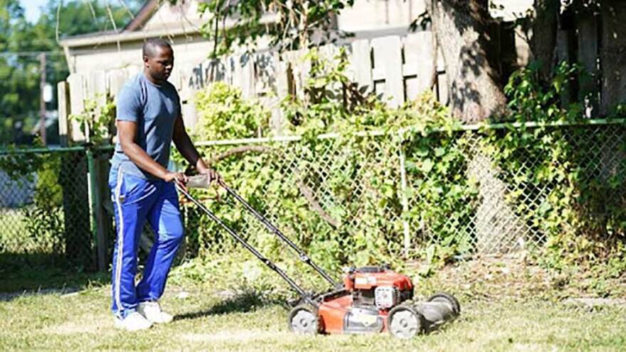 Hakizimana Muvunye, a refugee from Congo who lives in Cleveland, owns Asante Landscaping, but also drives for Uber to pay the bills. US Together’s Microenterprise Development program is helping him build his business.