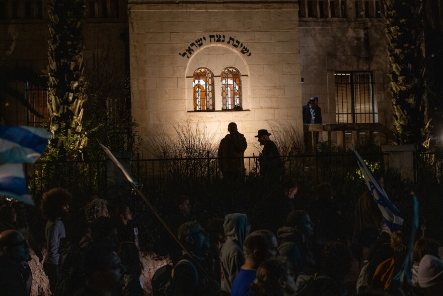 Families of the hostages held in Gaza and supporters make their way through Jerusalem on March 2, the march's fourth and final day.