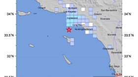 A USGS map of where people felt Sunday night's earthquake.