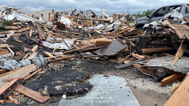 Damage from a tornado in Sulphur, Okla. in April 2024.