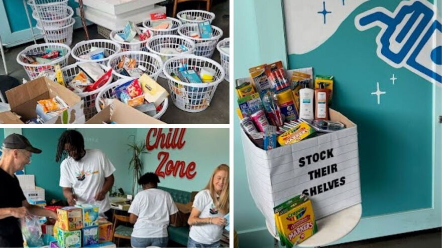 Stock Their Shelves collected classroom supplies for teachers and assembled them into baskets at Frost Frozen Bar in Kansas City’s Westport neighborhood.