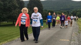 Group of walkers on a path