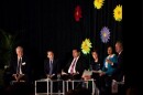 St. Charles County executive Steve Ehlmann, Mayor Francis Slay, and St. Clair County executive Mark Kern (right) at the State of the Region breakfast on January 12, 2017