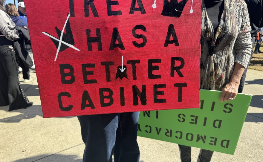A photo of a rally attendee's sign.