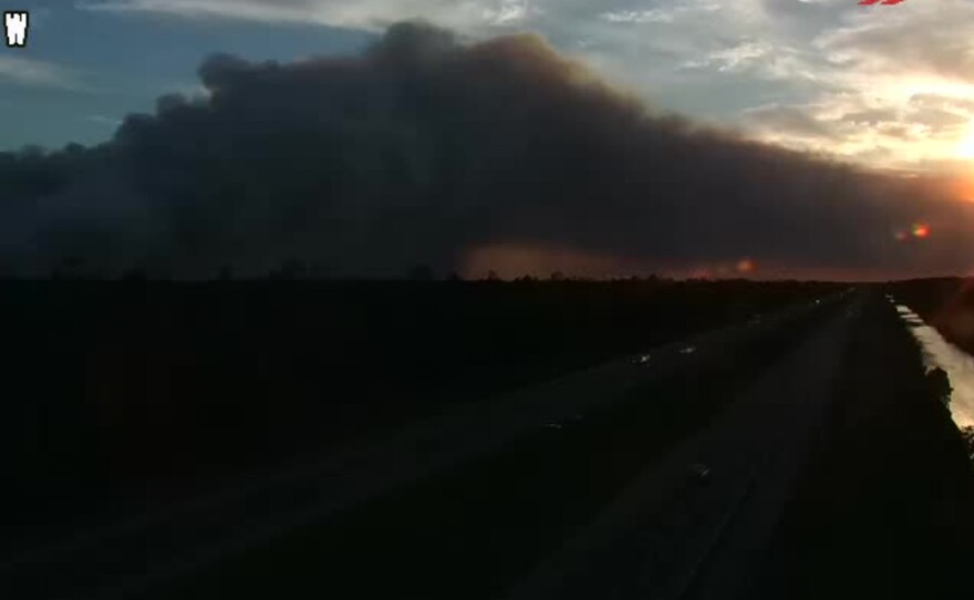 Smoke from fire in Picayune Strand State Forest in Collier County.