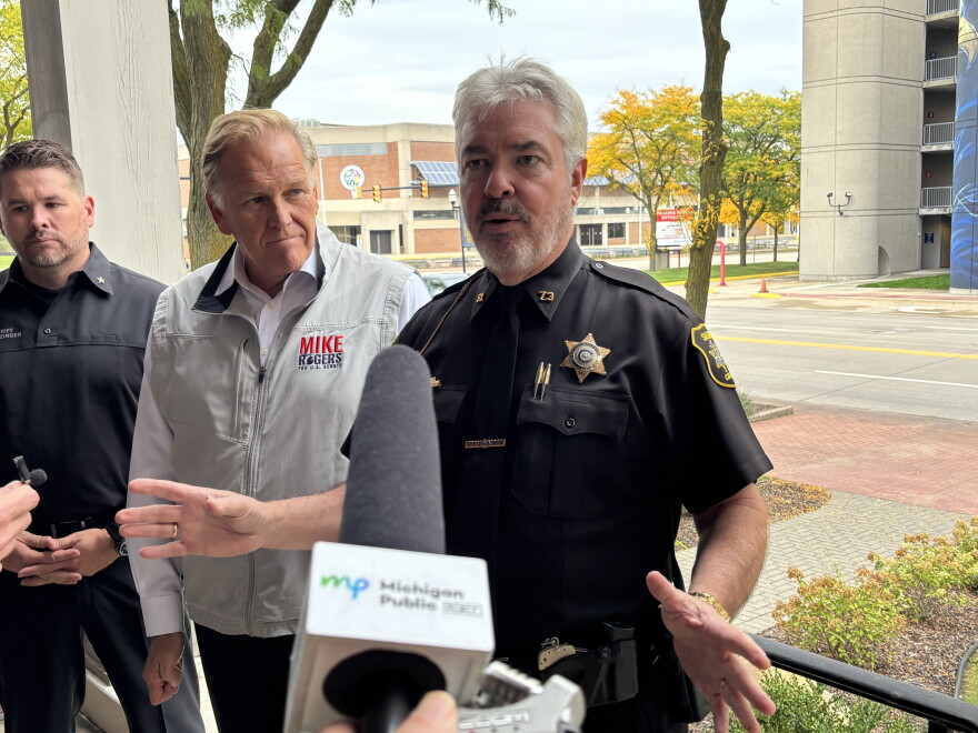 Saginaw County Sheriff William Federspiel endorsed Republican U.S. Senate candidate Mike Rogers Wednesday