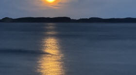 August's supermoon rises over Long Island in the Kodiak Island Archipelago on August 19, 2024