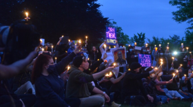 Vigil and racial justice rally in Manchester, N.H., in June of 2020, a week after George Floyd's murder. NHPR photo / Christina Phillips