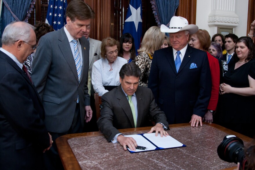 Governor Rick Perry signs HB 15 sonogram legislation into law at the Capitol on Tuesday, May 24th, 2011.