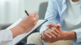 Patient talks to a medical provider.