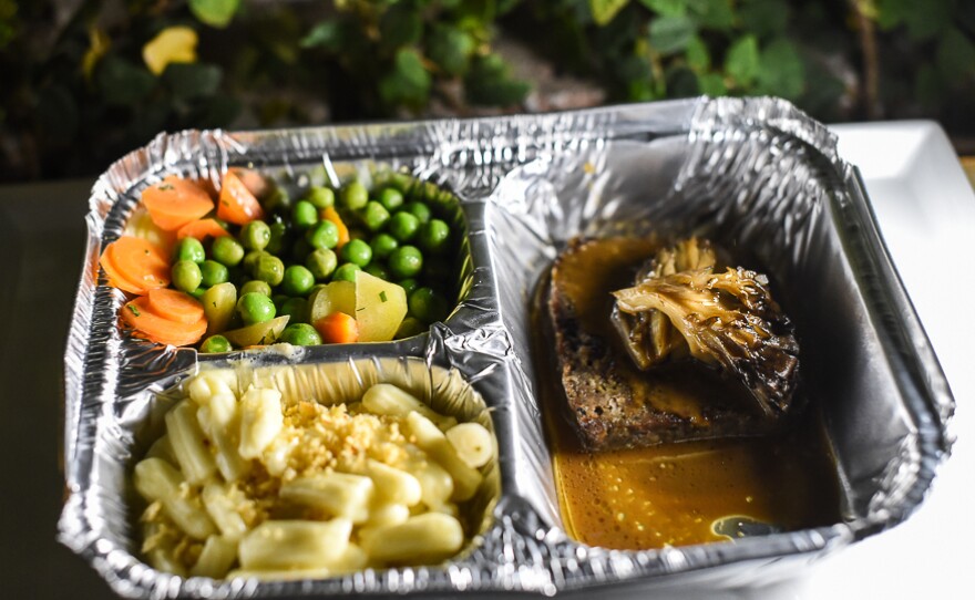 Chef Michael Anthony's TV dinner for the MOFAD Spring Benefit Dinner on May 7.