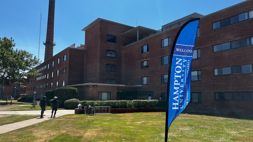 Students move into Hampton University’s Harkness Hall on Aug. 26th, 2022. (Photo by Ryan Murphy)