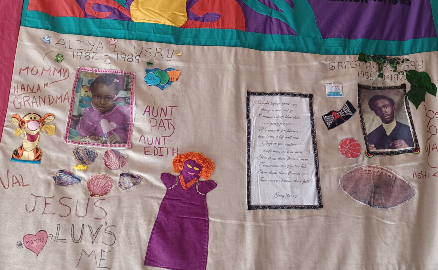 Part of the AIDS Memorial Quilt on exhibit in Springfield
