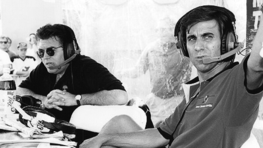 Mike Francesa and Chris Russo of <em>Mike And The Mad Dog</em>, ESPN's new sports documentary about the rise of sports talk radio.