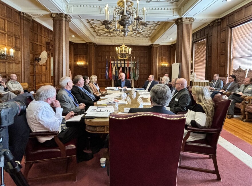 Gov. Greg Gianforte convened this first meeting of his Property Tax Task Force at the state Capitol, Feb. 14, 2024.