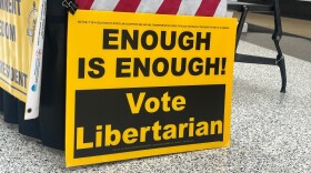 Sign at 2026 Libertarian National Convention at DeVos Place, Grand Rapids