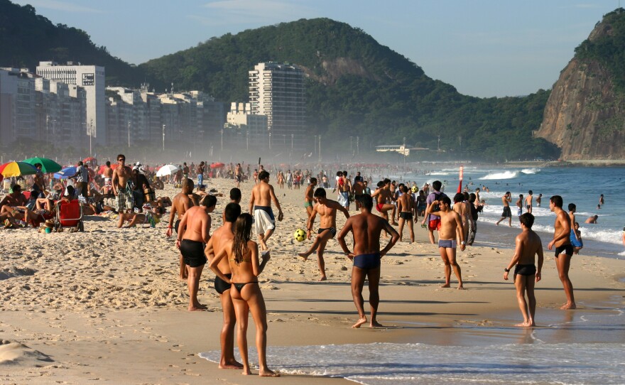 Soccer on the beach in Rio de Janeiro, Brazil.