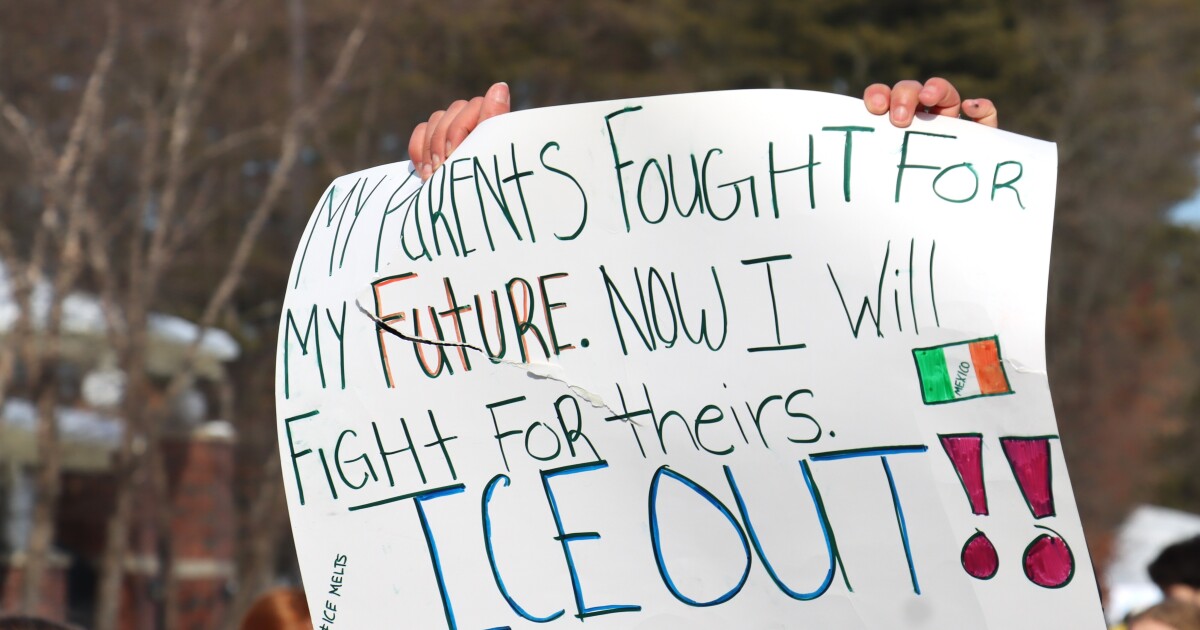 ‘That could be my family’: Nashua students say protest against aggressive immigration enforcement is personal.