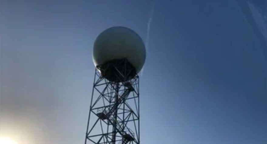Photo of the NWS Melbourne Doppler radar.