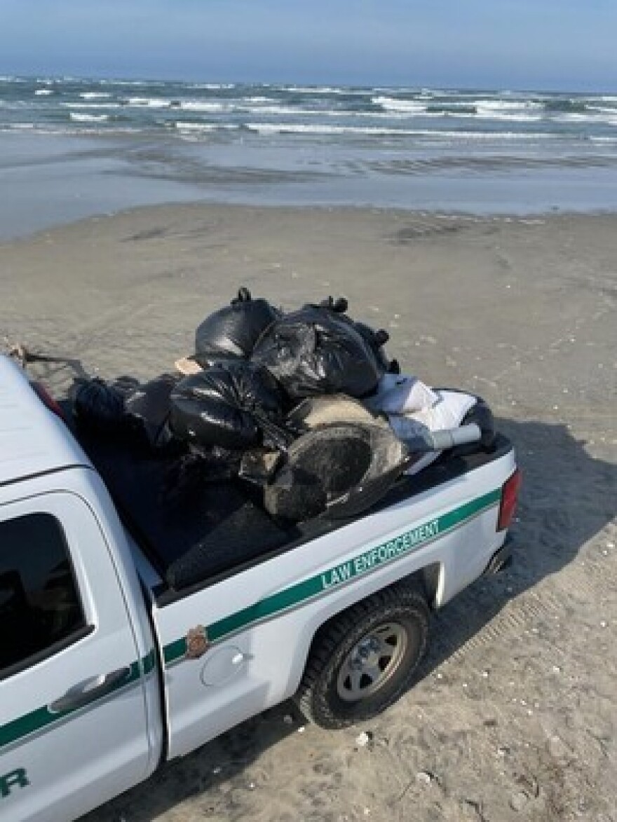 Officials say based on what they found in the trash, it came from a Navy ship.