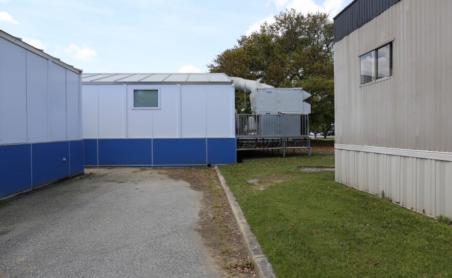 Built mainly by Johnson Portables, the modular hospital took about seven months to build and is made up of 4x8 sections.