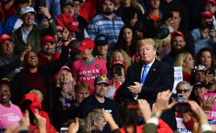 President Trump at a campaign rally Friday in Charlotte, N.C.