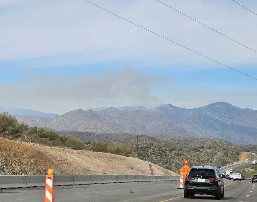 The Soap Fire near Black Canyon City from Interstate 17 on Monday, Dec. 16, 2024.