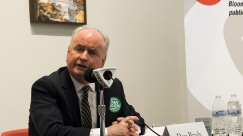 Dan Brady speaking at news conference