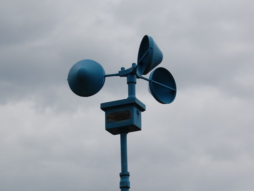 anemometer with cloudy background