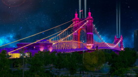 An artist rendering imagines what the Suspension Bridge could look like for Blink