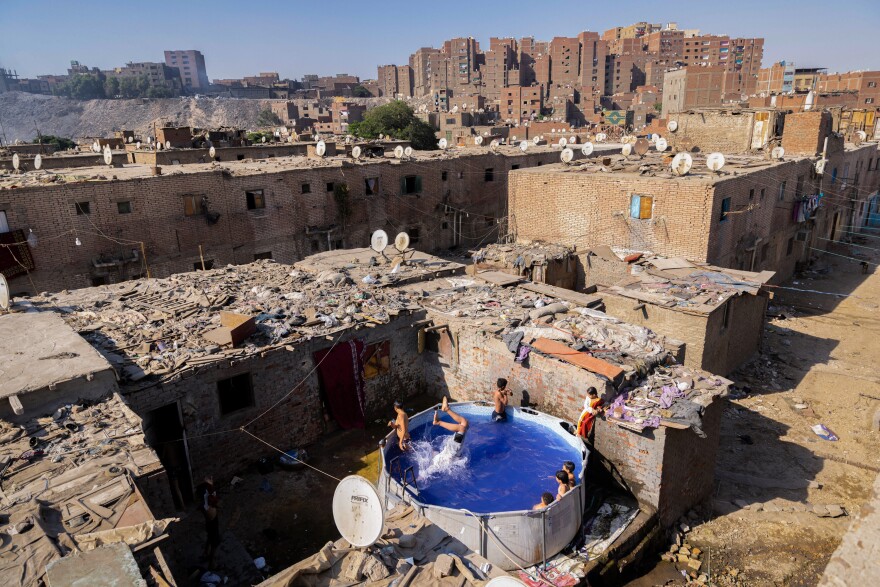 Um Aya and Hussein of Cairo bought this pool as a treat for their children. When neighborhood kids wanted to join in the fun, the couple saw a business opportunity they hoped would benefit their family and their community. Eight years later, the pool is a splashing success.