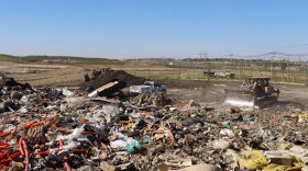 A truck drops construction waste at the Black Hawk County Sanitary Landfill on Oct. 20. The landfill has capacity to grow at its current location even as other facilities in Iowa are beginning to fill.