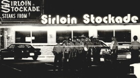 Police descend on the Sirloin Stockade, 1620 SW 74, after discovery of slain employees on July 16, 1978.