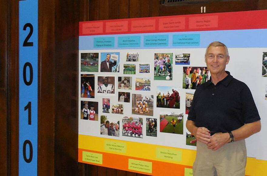 John Byers, Tab Recreation director from 1985-2006, has been compiling photos and memorabilia for Tab's 90th birthday celebration.