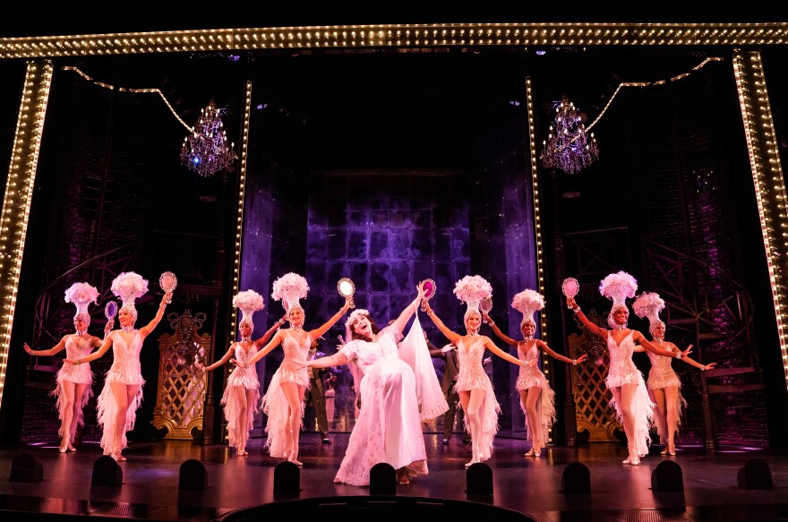 Beanie Feldstein (center) and the cast of <em>Funny Girl</em>