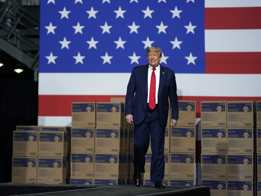 President Trump announces a new role for the Development Finance Corp. in May while touring Owens & Minor Inc., a medical supply company in Allentown, Pa.