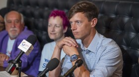 Rob Sand, the Democratic candidate for governor, participates in a roundtable on cancer in the state on July 28, 2026.