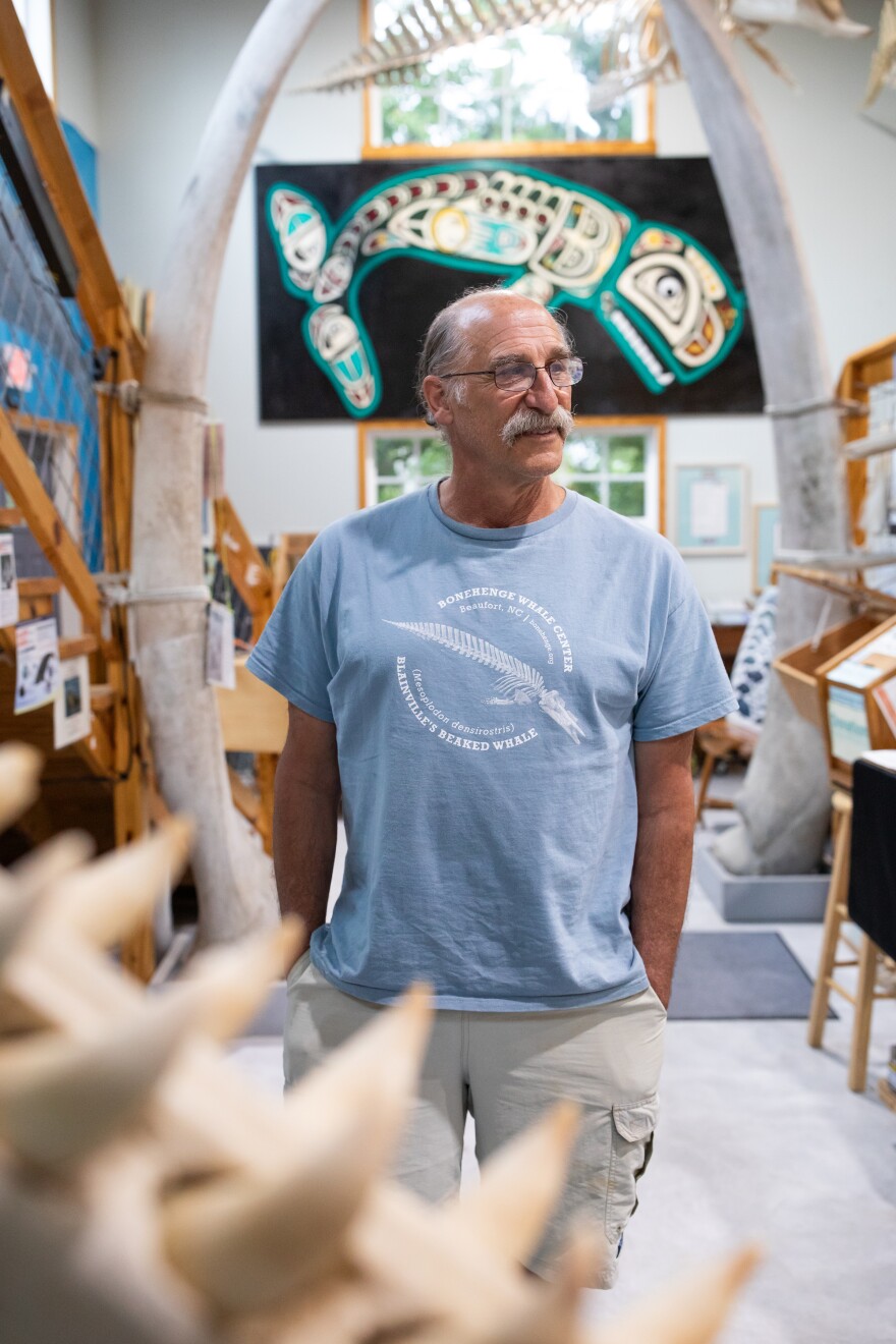 Director Keith Rittmaster stands in the Bonehenge Whale Center in Beaufort, North Carolina on May 14, 2024.