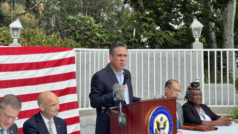 Rep. Pete Aguilar at the American Legion Post 421 in Highland, CA.