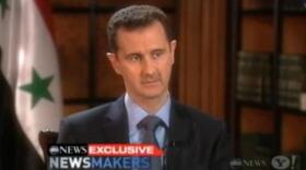 President Bashar Assad during his interview with ABC News' Barbara Walters.