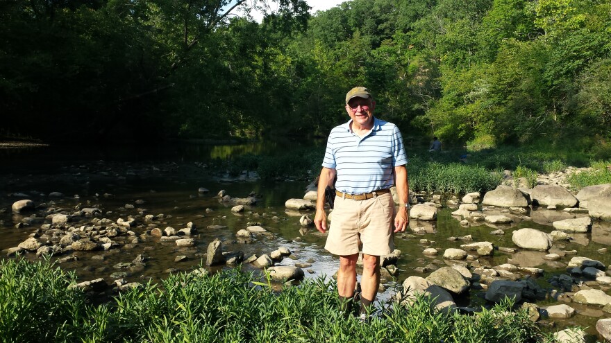 Bob Globhotzer,  Emeritus Curator Natural History, Ohio History Connection at Big Darby Creek in the Darby Metro Park outside of Columbus.